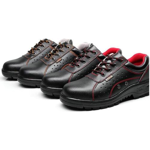 Mens steel toe cap smash-proof safety shoes breathable and odor-resistant outdoor climbing anti-puncture work protective shoes