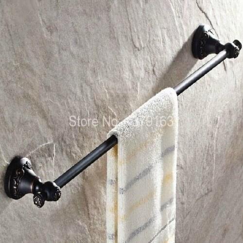 Black Oil Rubbed Brass Wall Mounted Bathroom Bath Single Towel Rail Bar Rack Holder Bathroom Accessory Bathroom Fitting aba449