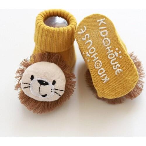 Newborn Baby socks spring and autumn thin cartoon doll socks 0-3 years old non-slip floor socks boys and girls