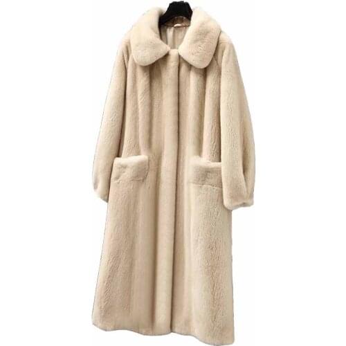 2020 New Mink Fur Coat Women High Quality Winter Faux Mink Velvet Fur Jacket Plus Size X-Long Thicken Casual Outwear Tops KW296