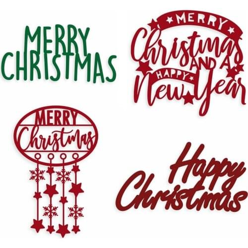 Christmas Phrases Metal Cutting Dies Xmas Phrases Die Cuts For Card Making DIY Scrapbooking New 2019 Embossed Crafts Cards