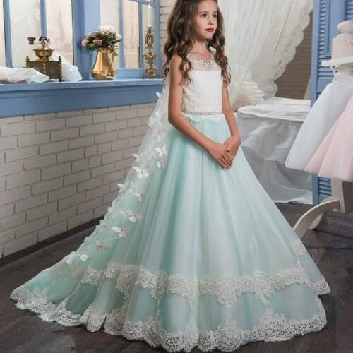 Teenage girls clothing 13 14 year 2018 summer winter wedding dress boho 2018 vintage lace bule butterfly mermaid party