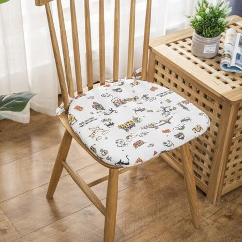 Japanese-Style Student Seat Cushion Dining Chair Breathable Seat Mat Anti-Slip Tatami Pads Modern Printed Office Cushion Square