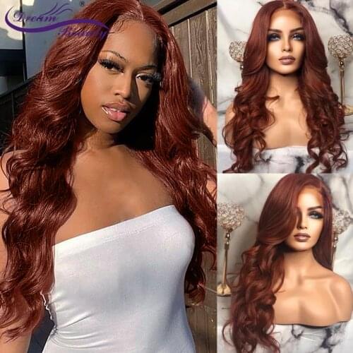Light Brown Colored Wavy Human Hair Wigs For Women 180% Brazilian Remy Wigs Chestnut Brown 13X4 Lace Front Human Hair Wigs