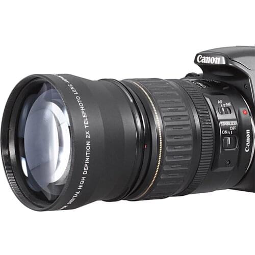 Durable Professional 52mm 2x Telephoto Lens Converter For Nikon D5100 D3200 D70 D40 DSLR Camera with Cover