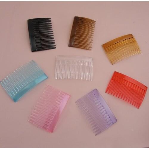 20PCS 4.6cm*6.9cm 15teeth Plain Plastic Hair Comb with Flat Bar for diy hair accessories Side Combs Handmade bridal Headpieces
