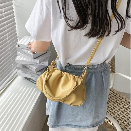 Pu fashion trend cloud handbag womens small fresh shoulder messenger bags Simple all-match one-shoulder casual mobile phone bag