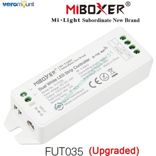 Miboxer FUT035 Upgraded Color Temperature Dual White Strip Controller WiFi APP 2.4G 4Zone RF Remote Alexa Google Voice Control