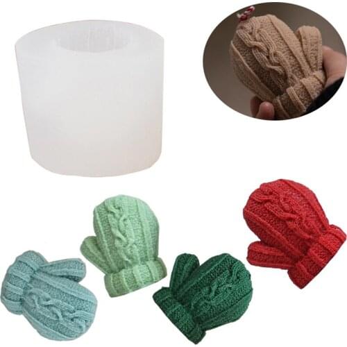 Christmas 3D gloves shape mold mitten silicone candle mould DIY handmade soap molds cake decorating tools