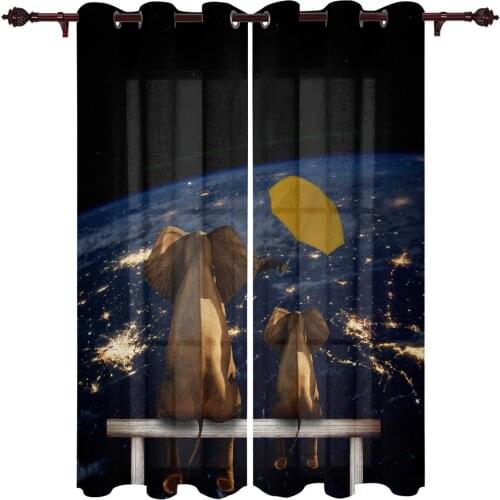 Elephant Earth Umbrella Large Curtains For Living Room Window Curtain Bedroom Kitchen Balcony Gazebo Curtain Room Divider