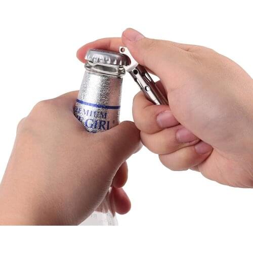 SMOOTHERPRO Stainless Steel Keychain Tactical Pen with Bottle Opener 3 in 1 Design Mini Pocket Size Necklace Pen