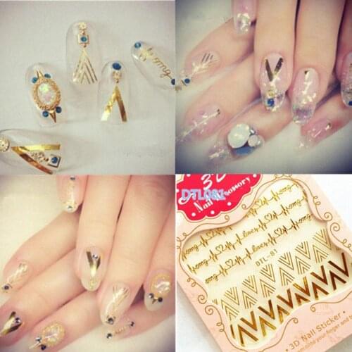 Multi-pattern Nail Sticker Letter Print Fashion Fingernail Manicure Salon DIY Decal Decor Tools Nails Art Stickers