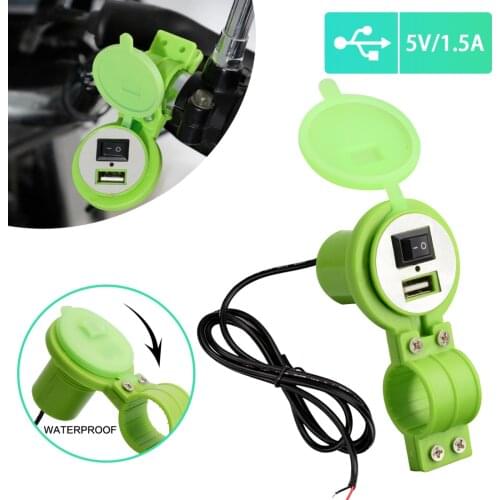 For Motorcycle USB Charger Waterproof 5V/1.5A Power Supply Adapter Universal Charge Mobile Phone Adapter Motorbike Accessories