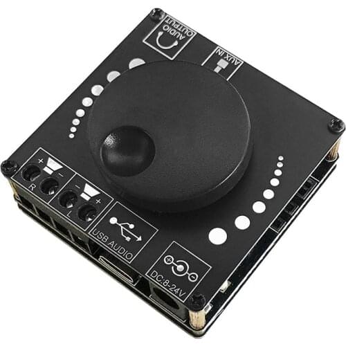 Taidacent Stereo Receiver Amplifier with 5.0 Knob Bluetooth-compatible Volume Adjust Switch 2 Ch Stereo Amp USB Amplifier for PC