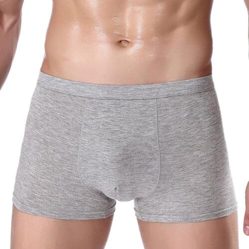 W63 XL-5XL Sexy Solid Soft Mens Boxer Breathable Underwear Male Comfortable Underpants Homme Boxer shorts