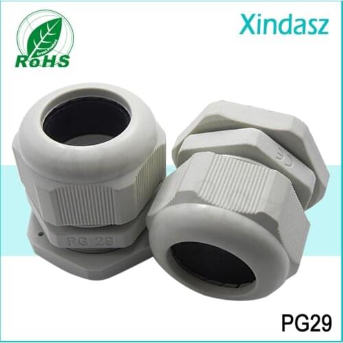 XD-PG29 50pcs/Lot)Free shipping Waterproof Dustproof plastic cable gland cable joint waterproof cable gland PG29