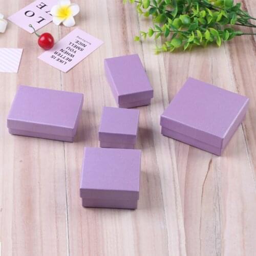 Pearl Paper Jewelry Gift Boxes Light Purple Jewelry Packaging Organizer Box for Necklace Earrings Ring Gift Box Can Print Logo