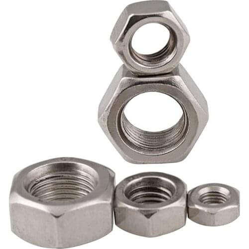 1-10Pcs DIN934 304 Stainless Steel Hex Nut Fine Pitch Thread Hexagon Nut M6 M8 M10 M12 M14 M16 M18 M20 M22 M24