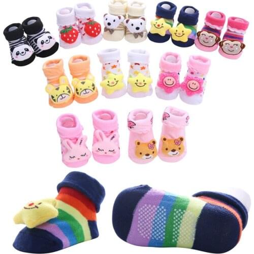 1 Pair Baby Boy Socks Cotton Baby Socks Rubber Anti Slip Boy Girl Floor Kids Toddlers Sock Spring Animal Newborn Floor Socks