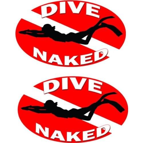 Hot Interesting 2X Scuba Dive Naked Car Accessories Car-Sticker Decals for Bumper Window Rear PVC12*7cm