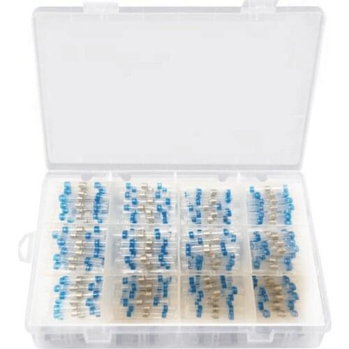 200Pcs Terminals Blue Solder Seal Wire Connectors Heat Shrink Butt Connectors Waterproof And Insulated Wire Terminals