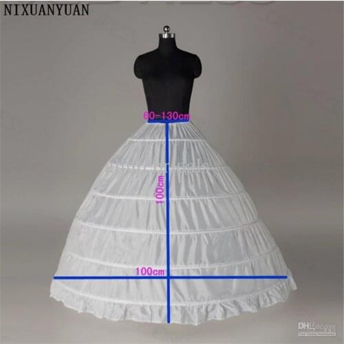 2021 High Quality Cheap White 6 Hoops Petticoats Plus Size Organza For Ball Gown Wedding Dresses Crinoline Underskirt In Stock