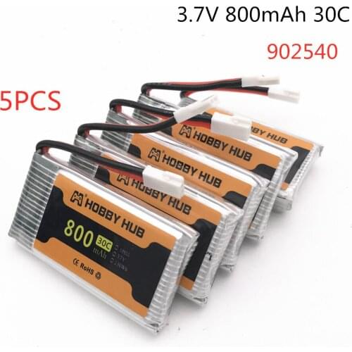 902540 3.7V 800mAh 30c lipo battery For Syma X5 X5C X5SC X5SW TK M68 CX-30 K60 905 V931 RC Quadcopter Drone Spare Part 5pcs