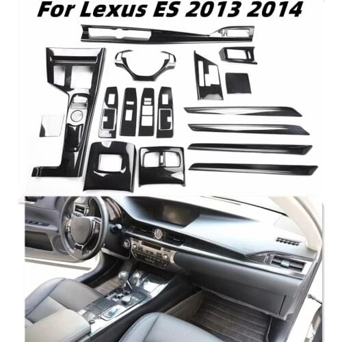 For Lexus ES 2013 2014 Accessories Center Console Windows Control Panel Back Air Vent Steering Wheel Interior Stickers ABS
