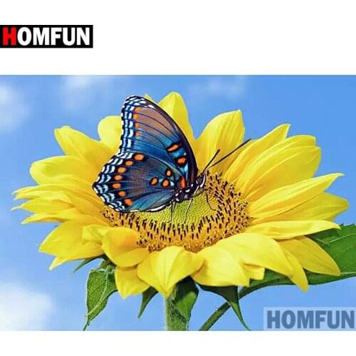 HOMFUN Full Square/Round Drill 5D DIY Diamond Painting "Flower butterfly" Embroidery Cross Stitch 5D Home Decor Gift A14075