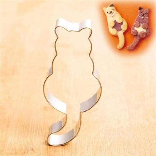 Cute Kitty Cat Aluminium Cookie Mold Maker Metal Dough Cutter Pastry Baking Cat Mould Sugarcraft Cake Molds Dropshipping