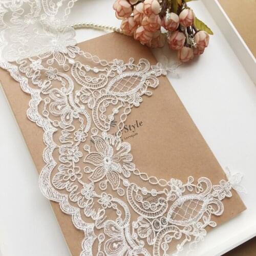 Height 26cm Car Bone Embroidery Lace Accessories DIY Wedding Veil Lace Trimmings Applique DIY-Craft Sewing-On