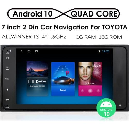 Car Radio Stereo Android 10 for Toyota Prado Corolla Yaris Vios Camry Sequoia Car GPS Navi 4-Core 7 Inch 2 Din 2 USB WIFI Audio