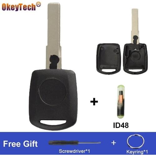 OkeyTech Transponder Car Key Shell Fob Case For Volkswagen V W B5 Passat Golf for SKODA Octavia With ID48 Chip No Logo