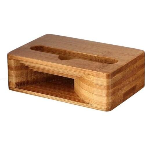 Phone Loudspeaker Holder Bamboo Sound Amplifier Speaker for Within 5.5 Inches Phone Wooden Holders Wood Desktop Stand