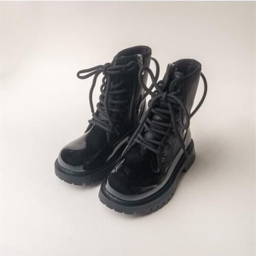 Zip Kids Real Leather Boots For Girls Boys High Chelsea Martin Boots Autumn Fashion Solid Colors Non-Slip Long Botas