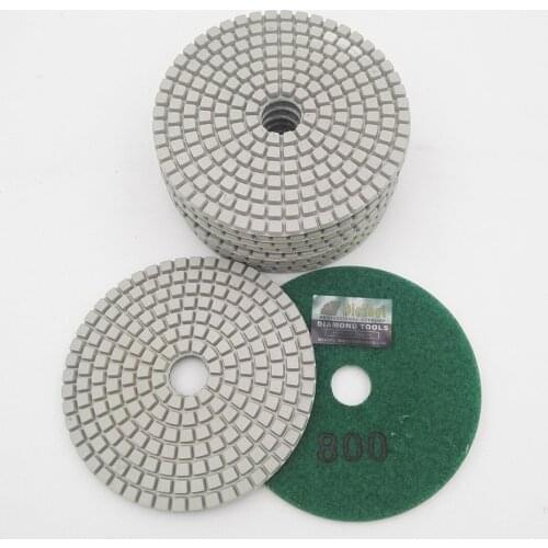 DIATOOL 10pcs #800 Diameter 100mm White Resin Bond Sanding Discs 4" Professional Diamond Wet Polishing Pads