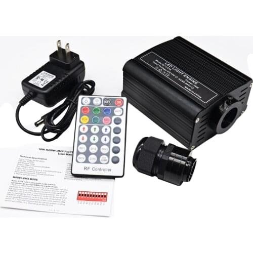 DMX 16W RGBW LED Fiber Optic Engine RF Remote Control for All Kinds of Optical Fiber Cable Ceiling Lighting Driver