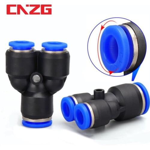 Pipe Fittings Plastic Pneumatic Connector Fitting Quick Push For Air Water Connecting PY PW Connect 4 6mm 8mm 10mm 12mm Y Shape