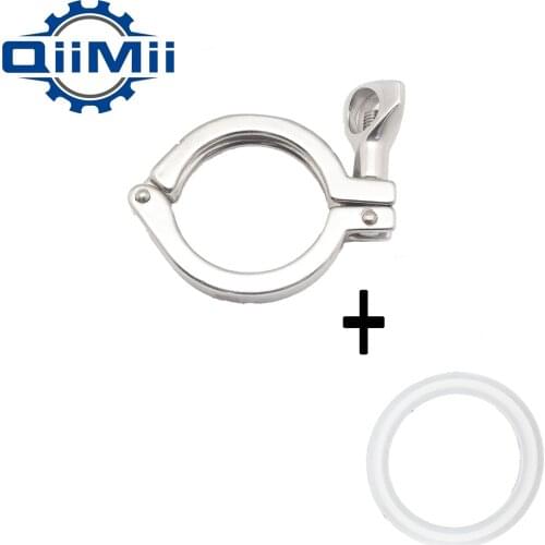 QiiMii Heavy Duty Clamp SS304 Stainless Steel single Pin Clamp with Silicon gaskeTri Clover Fittings for home Brewing