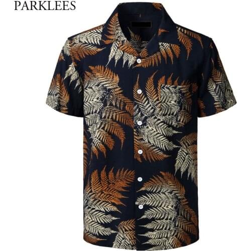 Hawaiian Shirts Mens Tropical Beach Shirt Summer Short Sleeve Holiday Party Aloha Shirts Casual Hawaii Shirt Men USA Size XXL