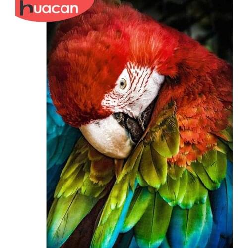 HUACAN Diamond Mosaic Cross Stitch Bird Diamond Painting Full Drill Square 5d Beads Embroidery Rhinestones Pictures