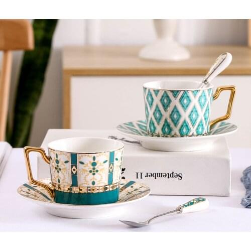 European-style Phnom Penh Coffee Cup Bone China Coffee Cup and Saucer Modern Simple Afternoon Tea Scented Tea Black Tea Set