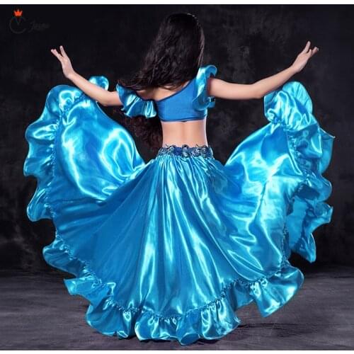 Belly Dancing Costume for Kids hand-made high quality Oriental girl Dance Competition Clothes Suit ruffle decoration