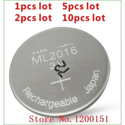 ML2016 ML 2016 3v Li-Ion Lithium Ion Rechargeable Coin Cell Button Battery Batteries