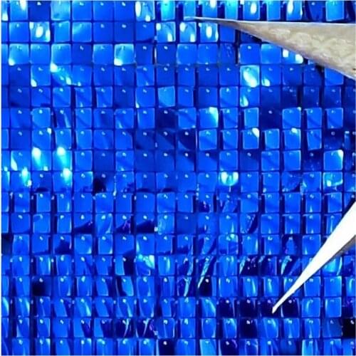 Shimmer Sequin Panel Backdrop Wall Birthday Parties Photography Blue Stand Photo Halloween Photoshoot Glitter Decorative Happy