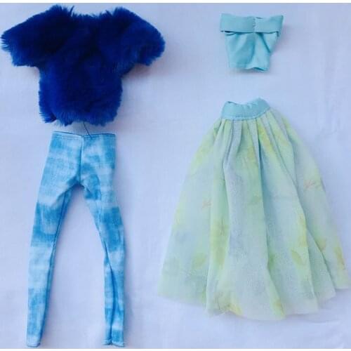 Fashion Dress For Doll Accessories Kids Toys 4 Pieces/Lot Daily Wear Clothes Outfit High Quality Things For Barbie DIY Girl Gift