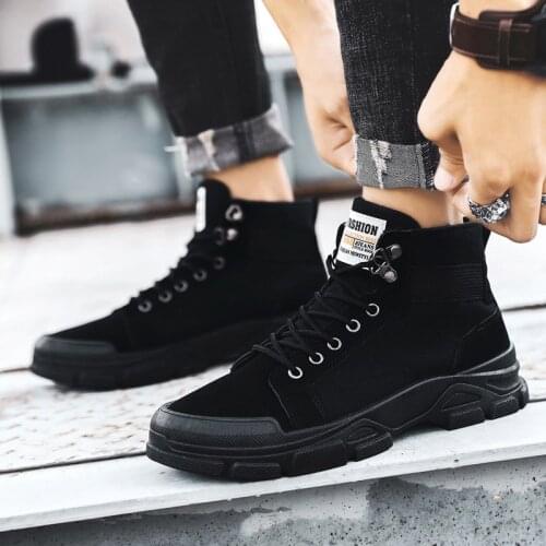 Men Ankle Boots Outdoor Leather Autumn Spring Non-Slip Walk Male Casual Flats Work Shoes Sneakers Fashion Comfortable