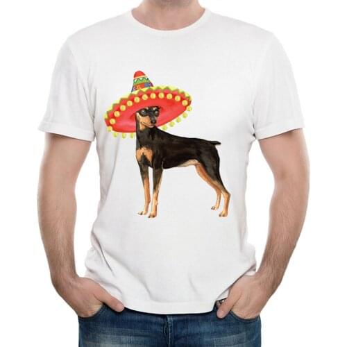 New Harajuku Fiesta Min Pin T-Shirt Men T-shirt Funny Miniature Pinscher Design T Shirt Summer Casual Man Tops Boy Cool Tees