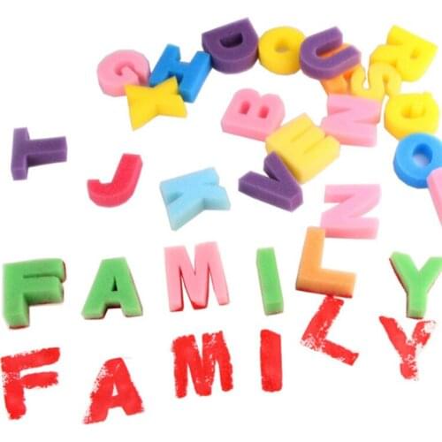26pcs/set Educational Toys DIY Painting Art Tool Drawing Toys Sponge English Alphabet Stamp Set Graffiti Seal Tool