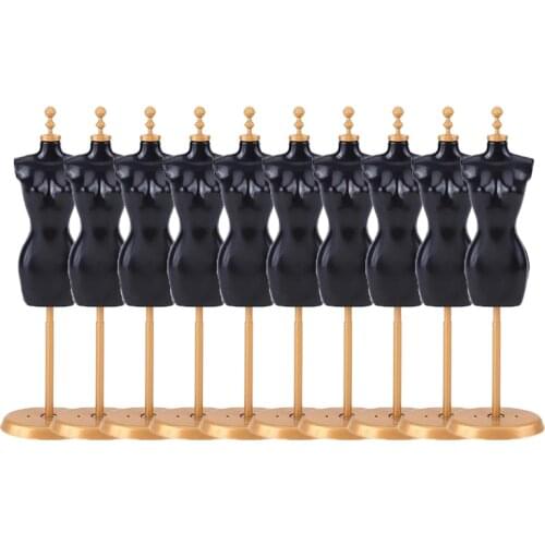 10pcs Display Mannequin Holder Dress Clothes Gown Model Stand for Barbie Doll Accessories Kids Girls Prentend Play Toy Gift